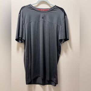 Spyder Active Short Sleeve Workout Versatile Athletic Shirt, Sz L, Gray + Black